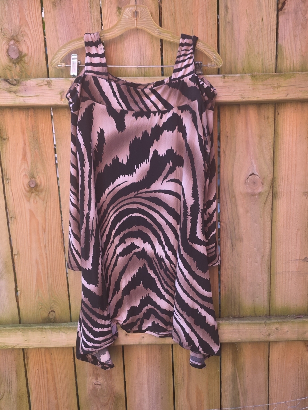 Velvet Beige and Black Tunic